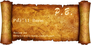 Páll Bene névjegykártya